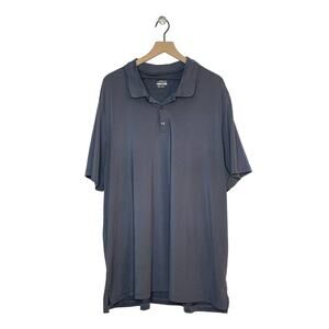 BCG Golf Polo Shirt Big & Tall 3XL Metal Gray Striped Athleisure Short Sleeve